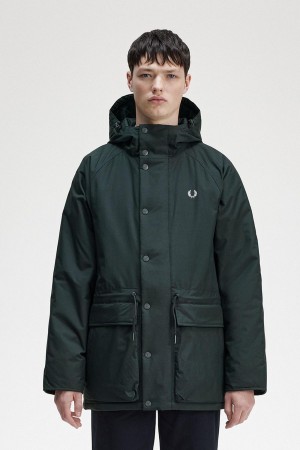 Abrigos Fred Perry Acolchado Zip Through Hombre Verdes | PMXER35909