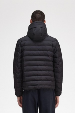 Abrigos Fred Perry Encapuchado Insulated Hombre Negros | MXXMI93089