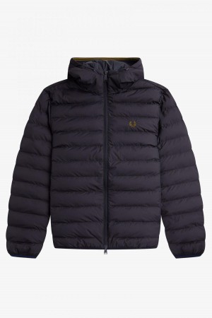 Abrigos Fred Perry Encapuchado Insulated Hombre Azul Marino | MXZPD43190