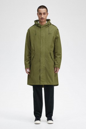 Abrigos Fred Perry Faux Fur Forro Parka Hombre Verdes | MMXFT16093