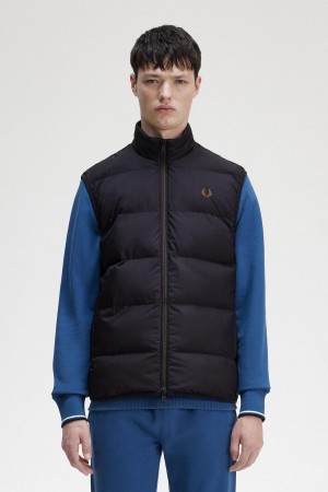 Abrigos Fred Perry Insulated Gilet Hombre Negros | PMXQX66902