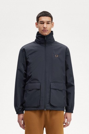 Abrigos Fred Perry Patch Pocket Zip Through Hombre Azul Marino | BMXSD14707