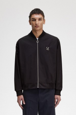 Abrigos Fred Perry Printed Bomber Hombre Negros | MXCVG49029