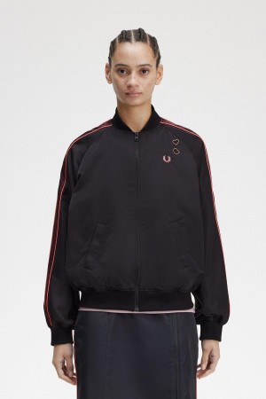 Abrigos Fred Perry Printed Lining Bomber Mujer Negros | MXNZX38700