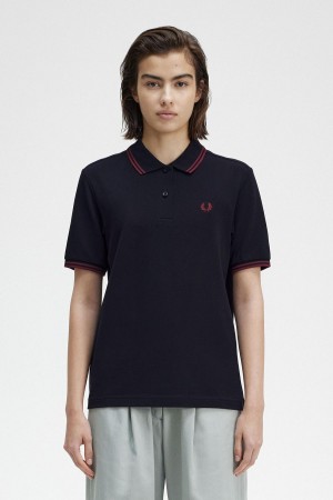 Camisa Polo Fred Perry G3600 Mujer Azul Marino | MXDYB45290