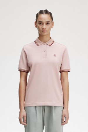 Camisa Polo Fred Perry G3600 Mujer Rosas Rosas | EMXVG79830