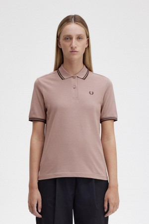 Camisa Polo Fred Perry G3600 Mujer Rosas Oscuro | MXDYB53035