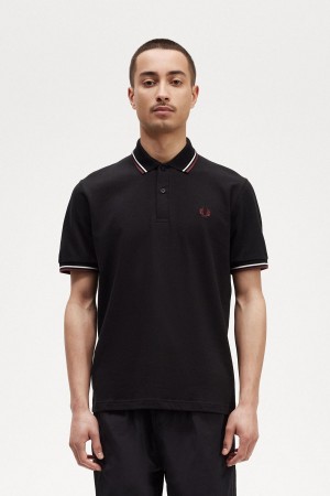 Camisa Polo Fred Perry M12 Hombre Negros | MXEAH87342