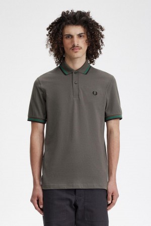 Camisa Polo Fred Perry M12 Hombre Verdes Verdes Negros | PMXER81022