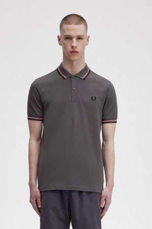 Camisa Polo Fred Perry M3600 Hombre Coral Negros | DMXKV59169