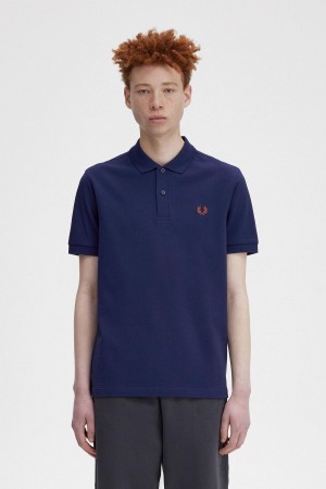 Camisa Polo Fred Perry M6000 Hombre Azul Marino Marrom | SMXVO49746