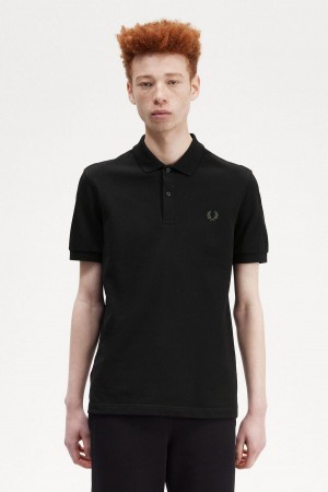 Camisa Polo Fred Perry M6000 Hombre Negros Verdes | SMXNY49492