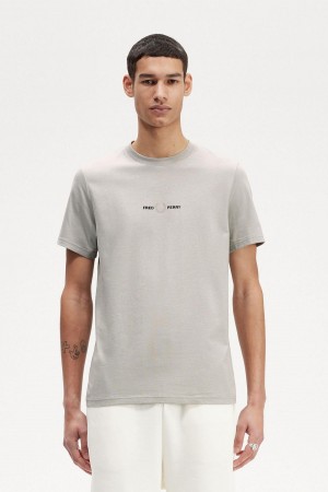 Camiseta Fred Perry Embroidered Hombre Limestone | MXICD33244