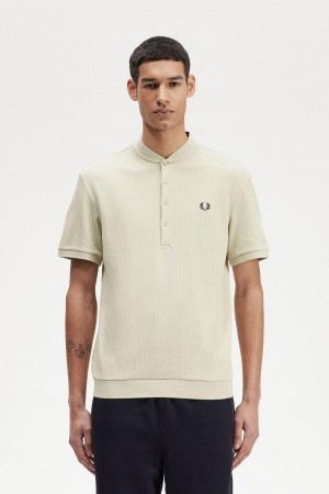 Camiseta Fred Perry Henley Polo Hombre Azules | AMXDF10027