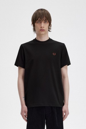 Camiseta Fred Perry Rave Estampados Hombre Negros | MMXHR24470