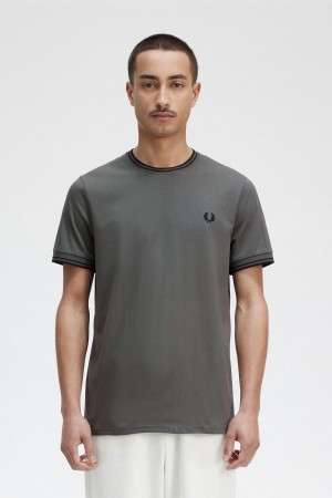 Camiseta Fred Perry Twin Tipped Hombre Verdes | TMXPQ11742