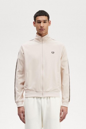 Chaquetas Deportivas Fred Perry Contrast Tape Hombre Oatmeal / Shaded Stone | AMXWC44379