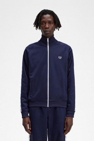 Chaquetas Deportivas Fred Perry Taped Hombre Azules | MXIIZ66086