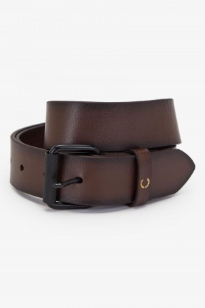 Cinturón Fred Perry Burnished Cuero Accessories Burnt Tobacco | MXJKU78352