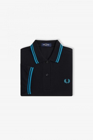 Fred Perry Shirt Fred Perry G3600 Mujer Negros Azules Azules | YMXGT62499