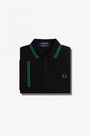 Fred Perry Shirt Fred Perry M12 Hombre Negros Verdes Verdes | ZMXNQ97300