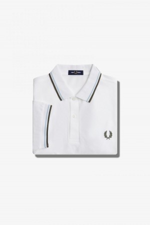 Fred Perry Shirt Fred Perry M3600 Hombre Blancos Azules Verdes | QMXUV31056