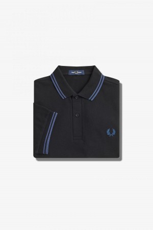 Fred Perry Shirt Fred Perry M3600 Hombre Negros Azules Azules | GMXUC25346