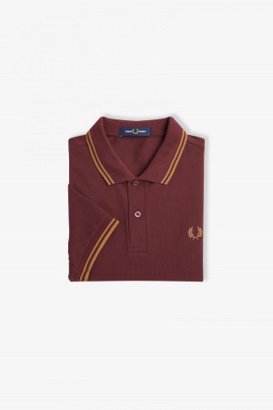 Fred Perry Shirt Fred Perry M3600 Hombre Oxblood / Shaded Stone / Shaded Stone | MXDYB23428