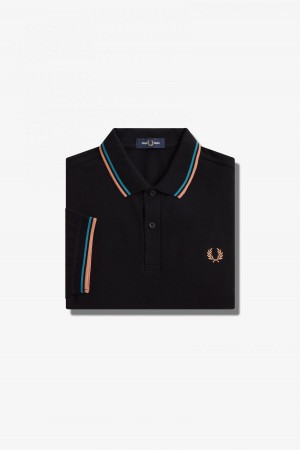 Fred Perry Shirt Fred Perry M3600 Hombre Negros Azules Azules | MXCVG74061