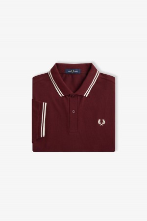 Fred Perry Shirt Fred Perry M3600 Hombre Oxblood / Ecru / Ecru | MXJBT65447