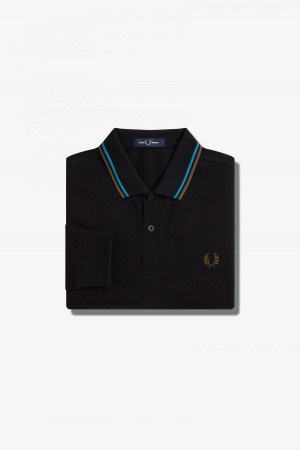 Fred Perry Shirt Fred Perry M3636 Hombre Negros Azules Verdes | UMXND53462