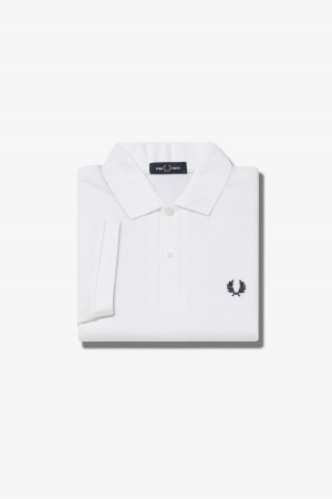 Fred Perry Shirt Fred Perry M6000 Hombre Blancos Azul Marino | PMXQX65667