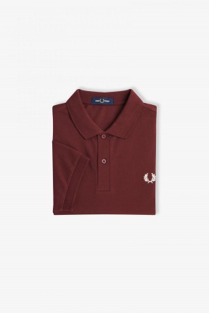 Fred Perry Shirt Fred Perry M6000 Hombre Oxblood / Ecru | MXZDE50161