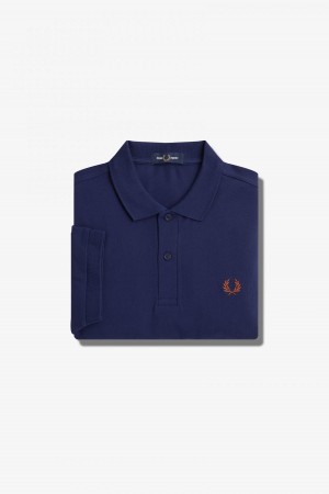 Fred Perry Shirt Fred Perry M6000 Hombre Azul Marino Marrom | UMXND94491