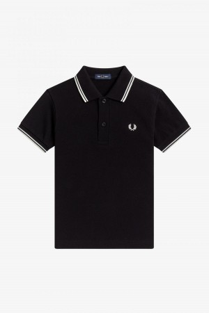 Niños Fred Perry Kids Twin Tipped Accessories Negros Blancos Blancos | MXIIZ86938