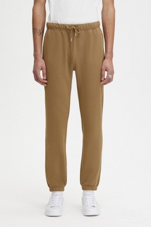 Pantalones Fred Perry Loopback Sweatpants Hombre Shaded Stone / Burnt Tobacco | MXJZR65509