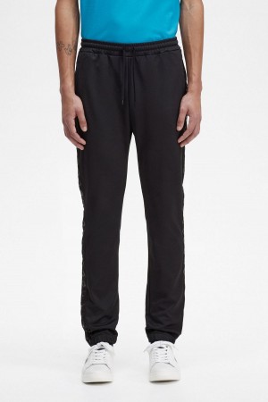 Pantalones Fred Perry Taped Pista Pants Hombre Negros Negros | AMXDF16110