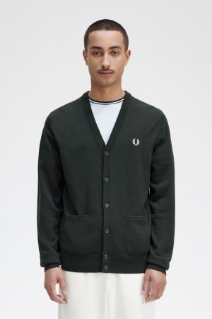 Prendas De Punto Fred Perry Classic Cardigan Hombre Verdes | DMXVO20957