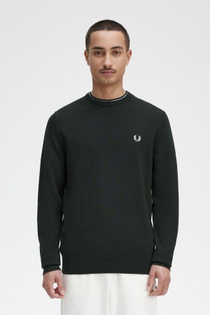 Prendas De Punto Fred Perry Classic Crew Neck Jumper Hombre Verdes | MXDYB17679