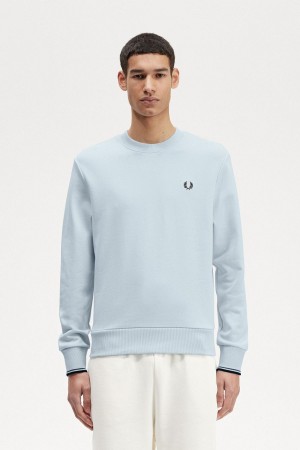 Sudaderas Fred Perry Crew Neck Hombre Azules | MXDYB38309