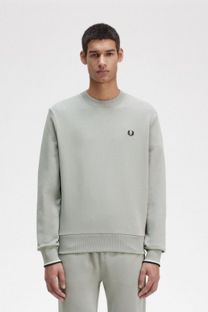 Sudaderas Fred Perry Crew Neck Hombre Limestone | XMXBH94757