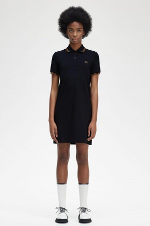 Vestido Fred Perry Twin Tipped Fred Perry Shirt Mujer Azul Marino | DMXVO77673