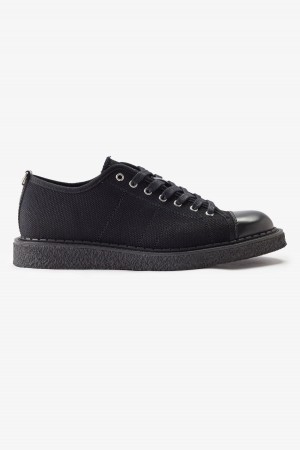 Zapatos Fred Perry Lona Monkey Hombre Negros | MXXBR68085