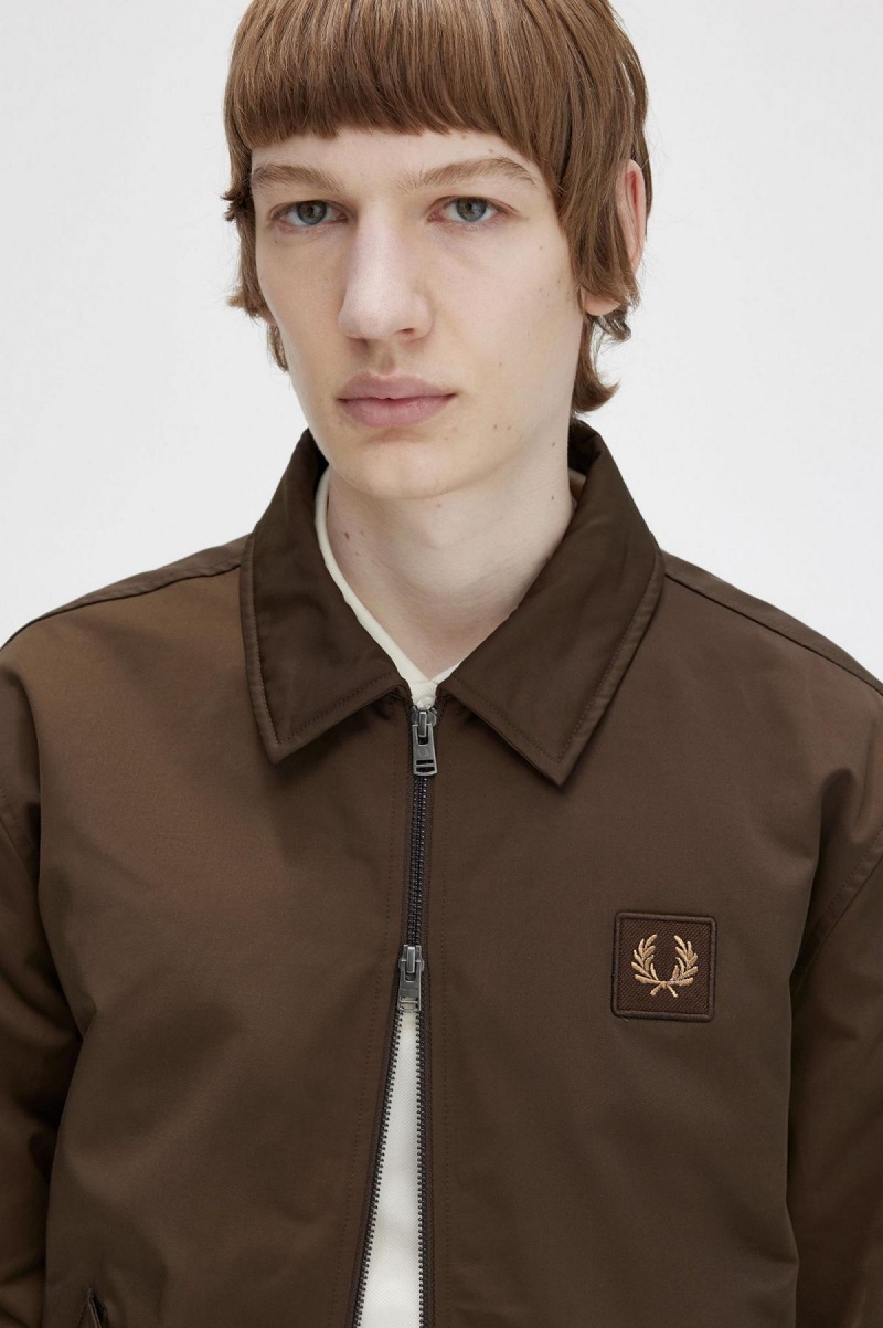 Abrigos Fred Perry Acolchado Zip Through Hombre Burnt Tobacco | MXNZX47670