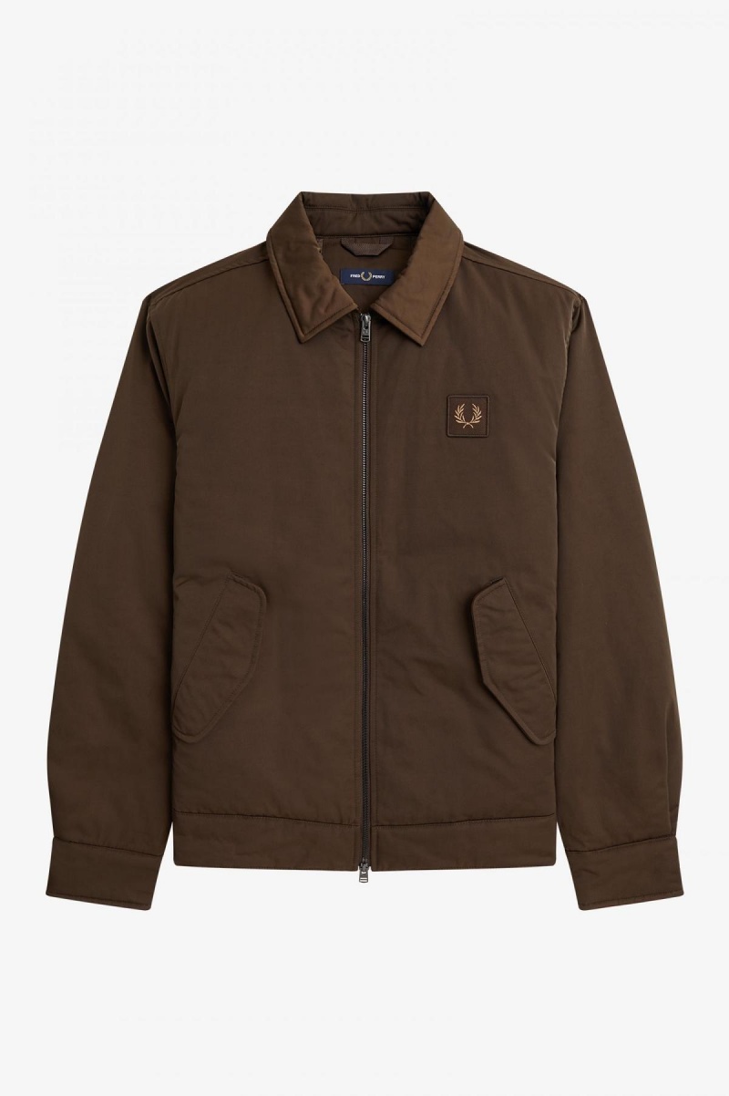 Abrigos Fred Perry Acolchado Zip Through Hombre Burnt Tobacco | MXNZX47670