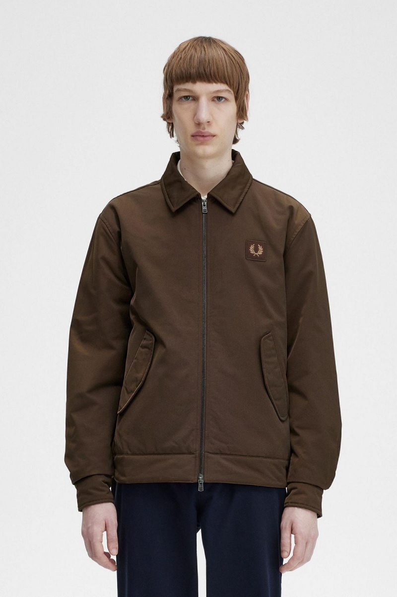 Abrigos Fred Perry Acolchado Zip Through Hombre Burnt Tobacco | MXNZX47670