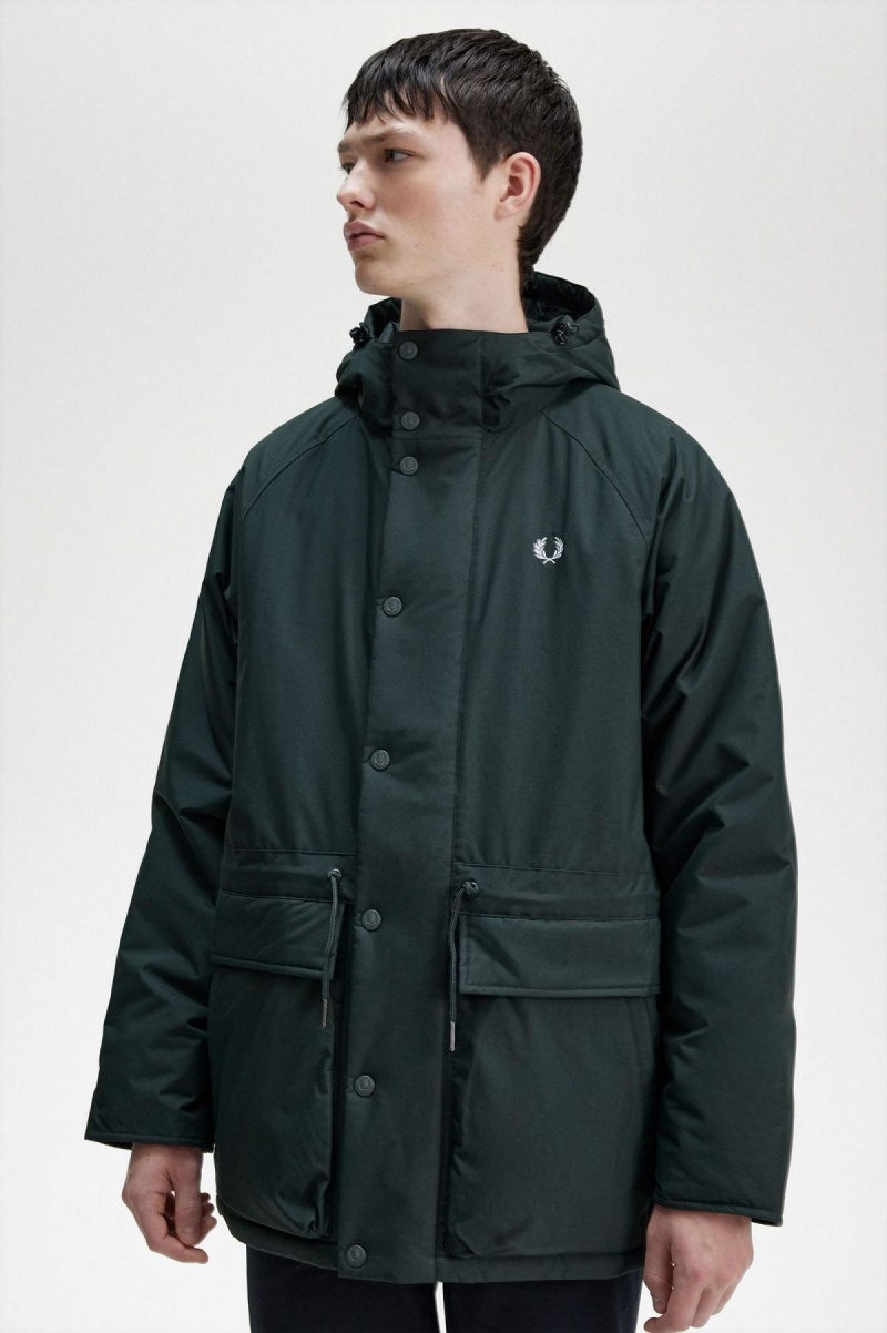 Abrigos Fred Perry Acolchado Zip Through Hombre Verdes | PMXER35909