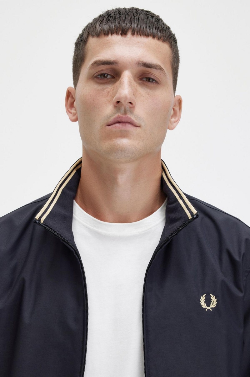 Abrigos Fred Perry Brentham Hombre Negros | MXIIZ94576