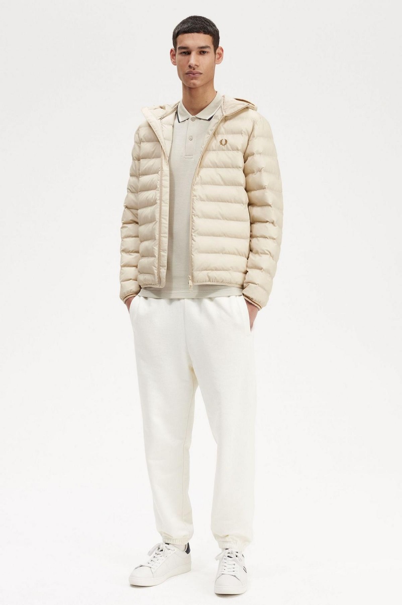 Abrigos Fred Perry Encapuchado Insulated Hombre Oatmeal | MXEAH34653