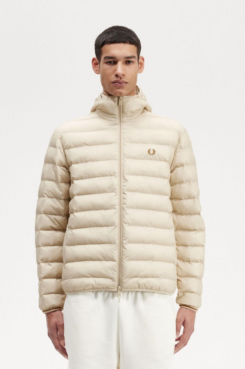 Abrigos Fred Perry Encapuchado Insulated Hombre Oatmeal | MXEAH34653